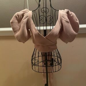 Tan Sweater Crop Top